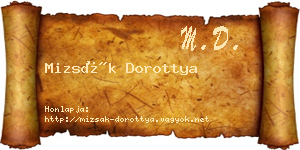 Mizsák Dorottya névjegykártya